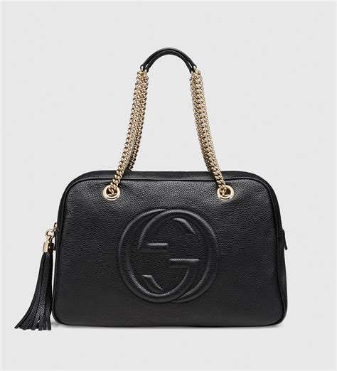 gucci zanna lupo|gucci leather shoulder bag.